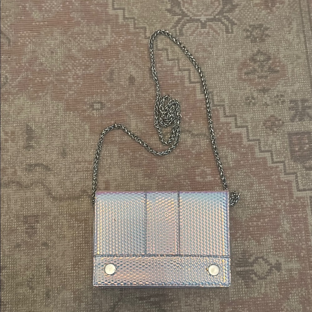 Skinny Dip Holographic Flap Over Crossbody Bag